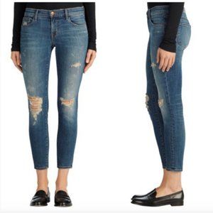 J Brand Cropped Mischief Distressed Skinny Jeans